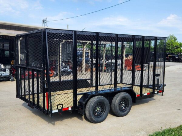 6.4x14 Straight Deck Utility Trailer 6ft Mesh Sides with Metal Roof (2) 3,500lb Axles - Image 6