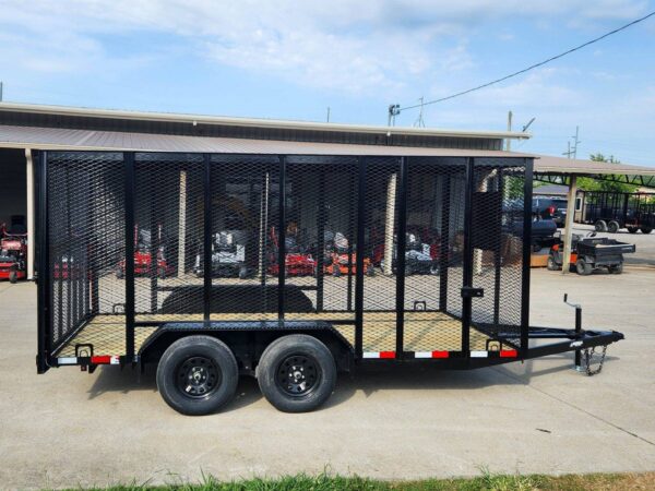 6.4x14 Straight Deck Utility Trailer 6ft Mesh Sides with Metal Roof (2) 3,500lb Axles - Image 7