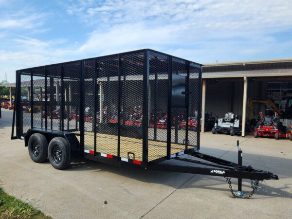6.4x14 Straight Deck Utility Trailer 6ft Mesh Sides with Metal Roof (2) 3,500lb Axles - Image 8