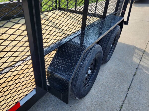 6.4x14 Straight Deck Utility Trailer 6ft Mesh Sides with Metal Roof (2) 3,500lb Axles - Image 12