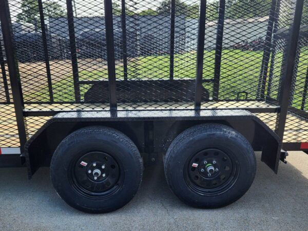 6.4x14 Straight Deck Utility Trailer 6ft Mesh Sides with Metal Roof (2) 3,500lb Axles - Image 13