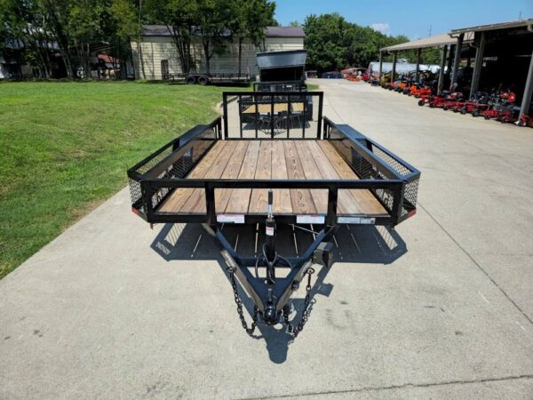6.4x14 Dovetail Utility Trailer with Side Baskets (2) 3500lb Axles - Image 2