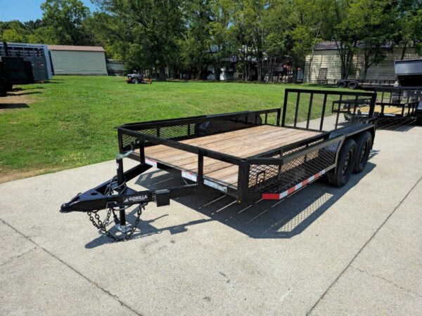 6.4x14 Dovetail Utility Trailer with Side Baskets (2) 3500lb Axles - Image 3