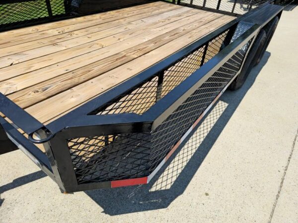6.4x14 Dovetail Utility Trailer with Side Baskets (2) 3500lb Axles - Image 4