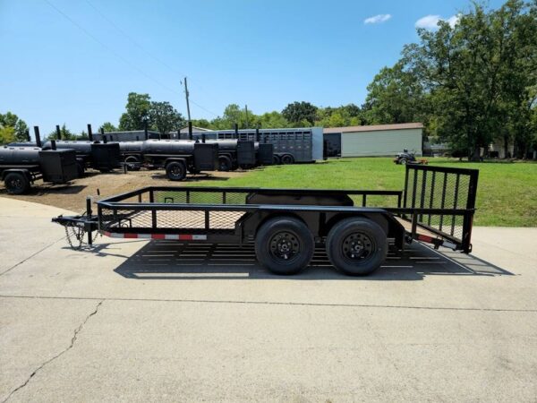 6.4x14 Dovetail Utility Trailer with Side Baskets (2) 3500lb Axles - Image 5