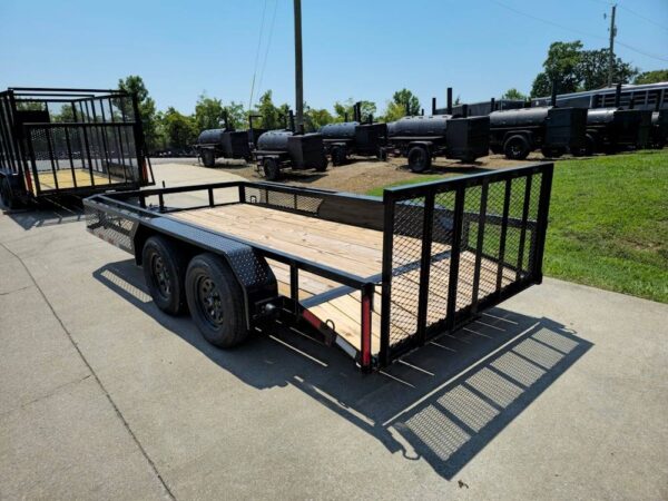 6.4x14 Dovetail Utility Trailer with Side Baskets (2) 3500lb Axles - Image 6