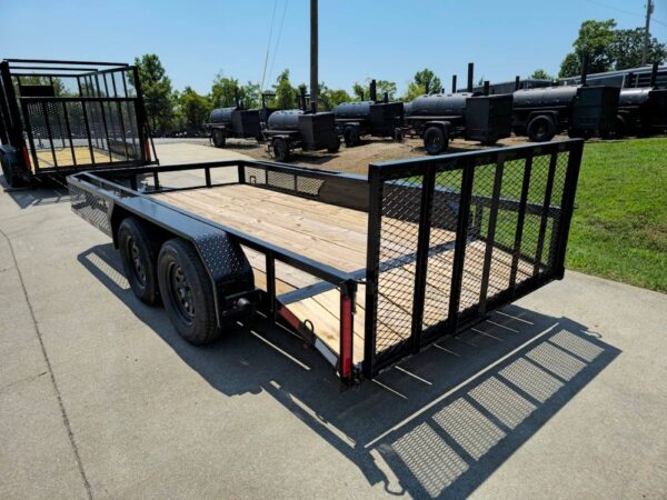 6.4x14 Dovetail Utility Trailer with Side Baskets (2) 3500lb Axles - Image 9