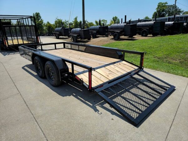 6.4x14 Dovetail Utility Trailer with Side Baskets (2) 3500lb Axles - Image 14