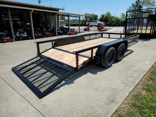 6.4x14 Dovetail Utility Trailer with Side Baskets (2) 3500lb Axles - Image 16
