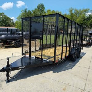 6.4' x 14' (2) 3500 Axles Leaf Cage Debris Loader Utility Trailer