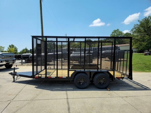 6.4' x 14' (2) 3500 Axles Leaf Cage Debris Loader Utility Trailer - Image 3