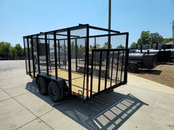 6.4' x 14' (2) 3500 Axles Leaf Cage Debris Loader Utility Trailer - Image 4