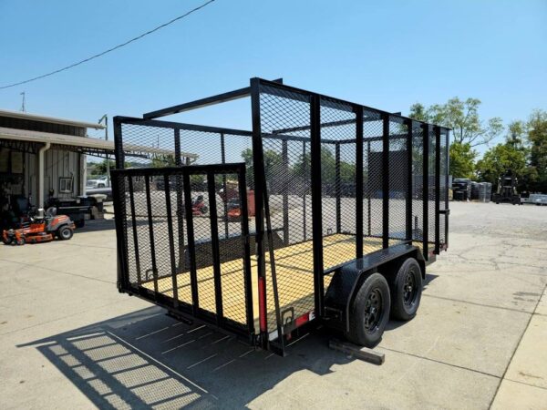 6.4' x 14' (2) 3500 Axles Leaf Cage Debris Loader Utility Trailer - Image 6