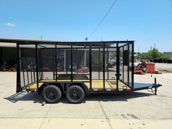 6.4' x 14' (2) 3500 Axles Leaf Cage Debris Loader Utility Trailer - Image 7