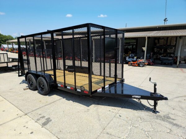 6.4' x 14' (2) 3500 Axles Leaf Cage Debris Loader Utility Trailer - Image 9