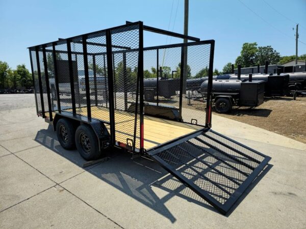 6.4' x 14' (2) 3500 Axles Leaf Cage Debris Loader Utility Trailer - Image 14