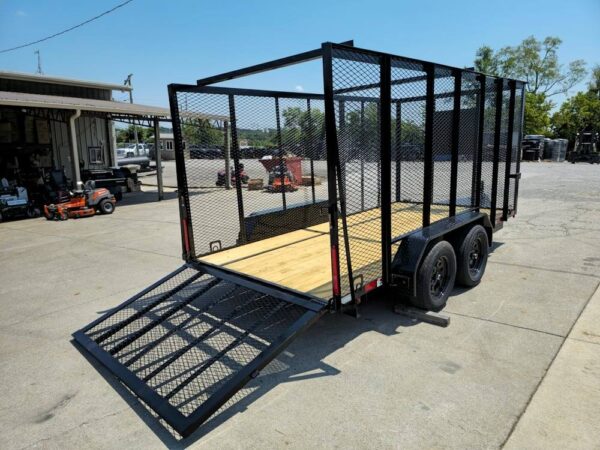 6.4' x 14' (2) 3500 Axles Leaf Cage Debris Loader Utility Trailer - Image 15