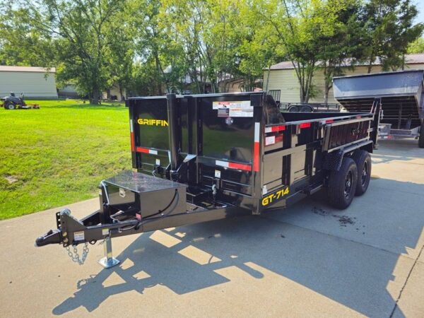 7x14 Telescopic Dump Trailer with 2ft Sides (2) 7K Axles - Image 3