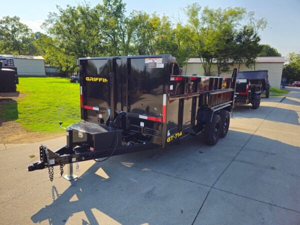 7x14 Telescopic Dump Trailer with 3ft Sides (2) 7K Axles - Image 3