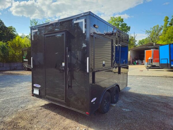 8.5' X 12' Black Concession Trailer Ticket Booth Office - Image 7