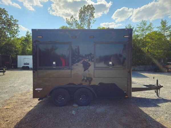 8.5' X 12' Black Concession Trailer Ticket Booth Office - Image 8