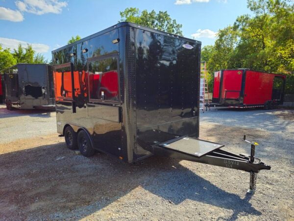 8.5' X 12' Black Concession Trailer Ticket Booth Office - Image 9