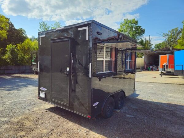 8.5' X 12' Black Concession Trailer Ticket Booth Office - Image 10