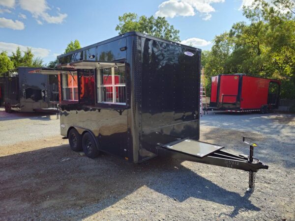 8.5' X 12' Black Concession Trailer Ticket Booth Office - Image 13