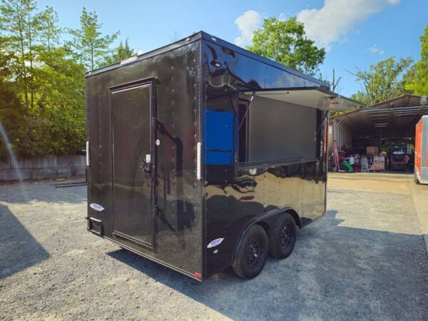 8.5' X 12' Black Marketing and Merch Concession Trailer - Image 7