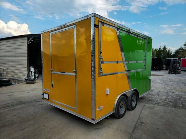 8.5' X 14' Lime Green and Yellow Concession Lemonade Beverage Trailer - Image 7