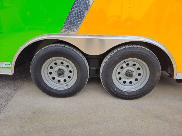 8.5' X 14' Lime Green and Yellow Concession Lemonade Beverage Trailer - Image 10