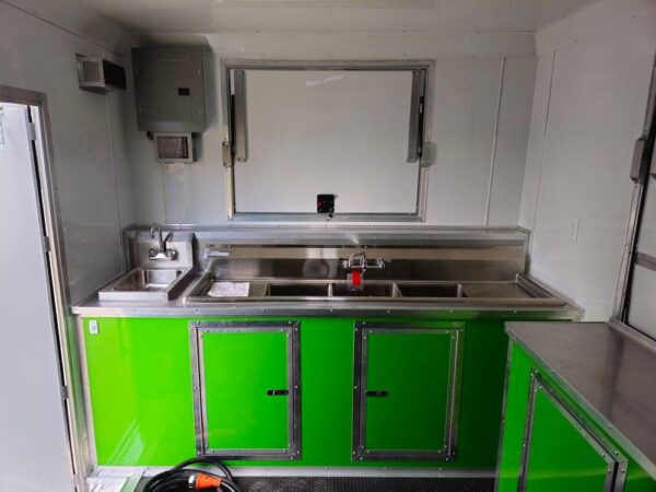 8.5' X 14' Lime Green and Yellow Concession Lemonade Beverage Trailer - Image 11