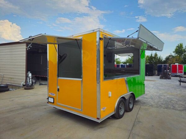 8.5' X 14' Lime Green and Yellow Concession Lemonade Beverage Trailer - Image 15