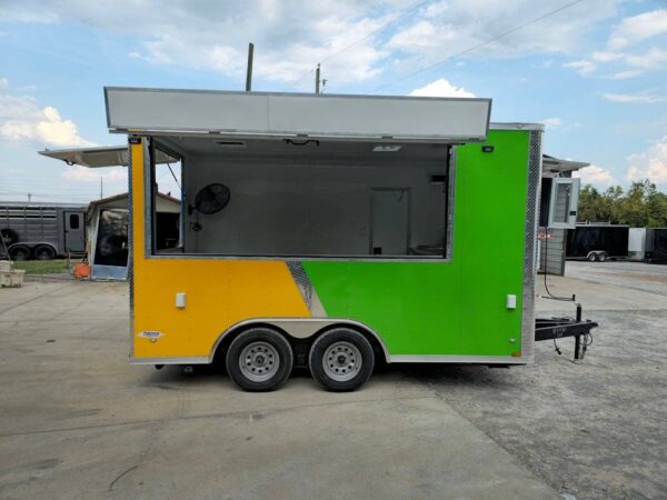 8.5' X 14' Lime Green and Yellow Concession Lemonade Beverage Trailer - Image 19