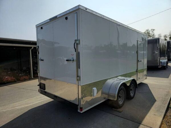 7' X 16' White Vnose Enclosed Trailer (2) 3,500lb Axles 7ft With Splash Guards - Image 4