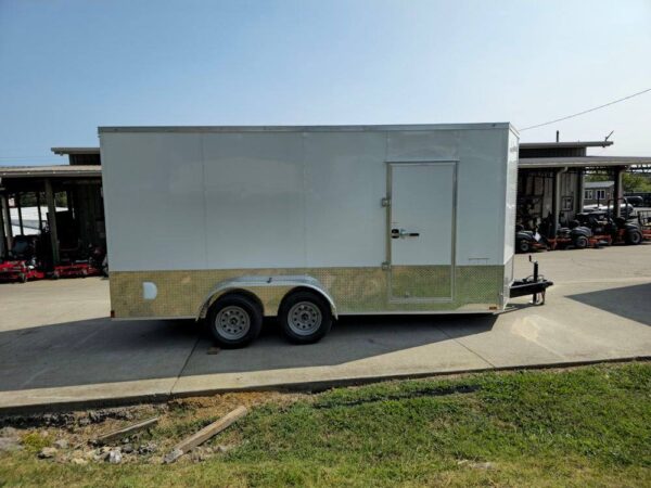 7' X 16' White Vnose Enclosed Trailer (2) 3,500lb Axles 7ft With Splash Guards - Image 9