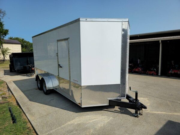 7' X 16' White Vnose Enclosed Trailer (2) 3,500lb Axles 7ft With Splash Guards - Image 10