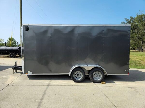 7x16 Charcoal V-Nose Enclosed Storage Trailer (2) 3,500lb Axles - Image 8