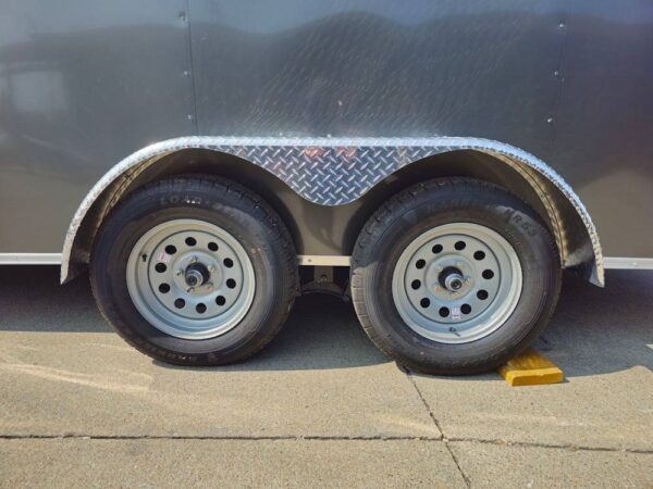 7x16 Charcoal V-Nose Enclosed Storage Trailer (2) 3,500lb Axles - Image 9
