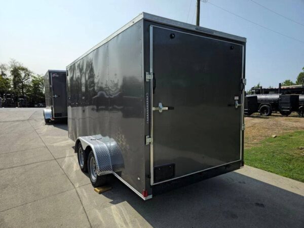 7x16 Charcoal V-Nose Enclosed Storage Trailer (2) 3,500lb Axles - Image 5