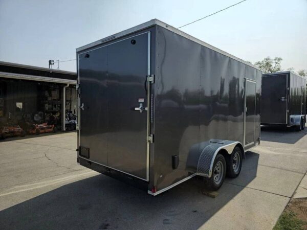 7x16 Charcoal V-Nose Enclosed Storage Trailer (2) 3,500lb Axles - Image 4