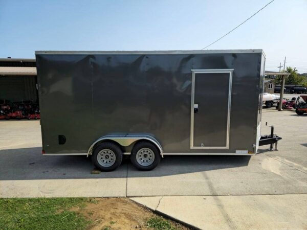 7x16 Charcoal V-Nose Enclosed Storage Trailer (2) 3,500lb Axles - Image 10