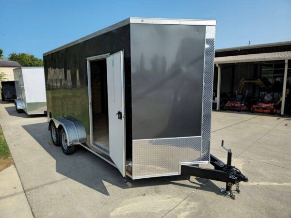 7x16 Charcoal V-Nose Enclosed Storage Trailer (2) 3,500lb Axles - Image 7