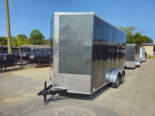 7' x 14' Charcoal Gray Enclosed Trailer 8ft Interior - Image 3