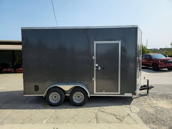 7' x 14' Charcoal Gray Enclosed Trailer 8ft Interior - Image 9