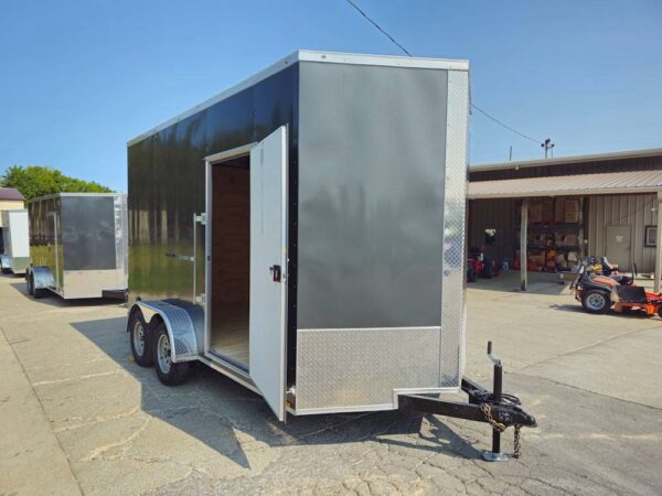 7' x 14' Charcoal Gray Enclosed Trailer 8ft Interior - Image 14