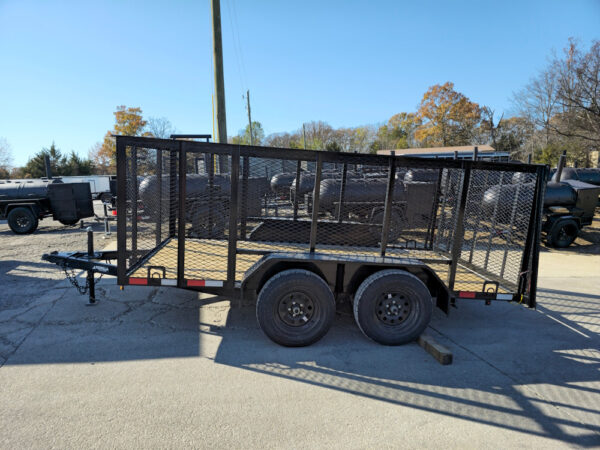 6.4' X 12' Straight Deck Tandem Utility Trailer 4ft Mesh Sides (2) 3,500lb Axles - Image 3