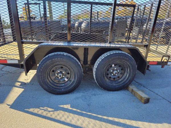 6.4' X 12' Straight Deck Tandem Utility Trailer 4ft Mesh Sides (2) 3,500lb Axles - Image 4
