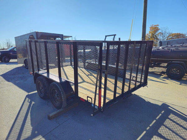 6.4' X 12' Straight Deck Tandem Utility Trailer 4ft Mesh Sides (2) 3,500lb Axles - Image 5
