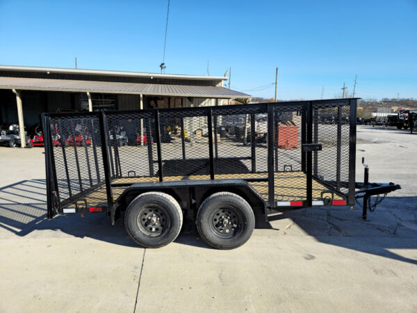 6.4' X 12' Straight Deck Tandem Utility Trailer 4ft Mesh Sides (2) 3,500lb Axles - Image 8
